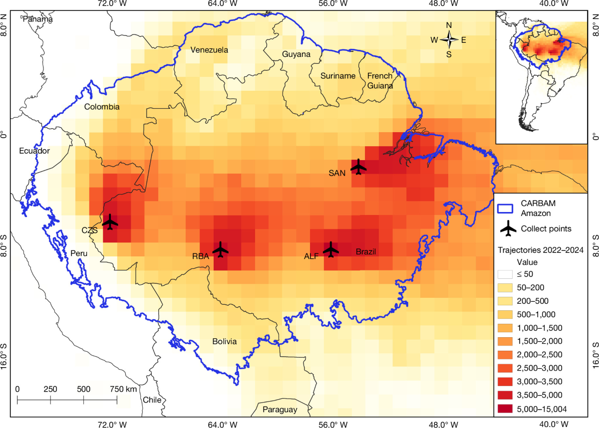 Fig. 1 of the paper: Aircraft sampling region of influence.